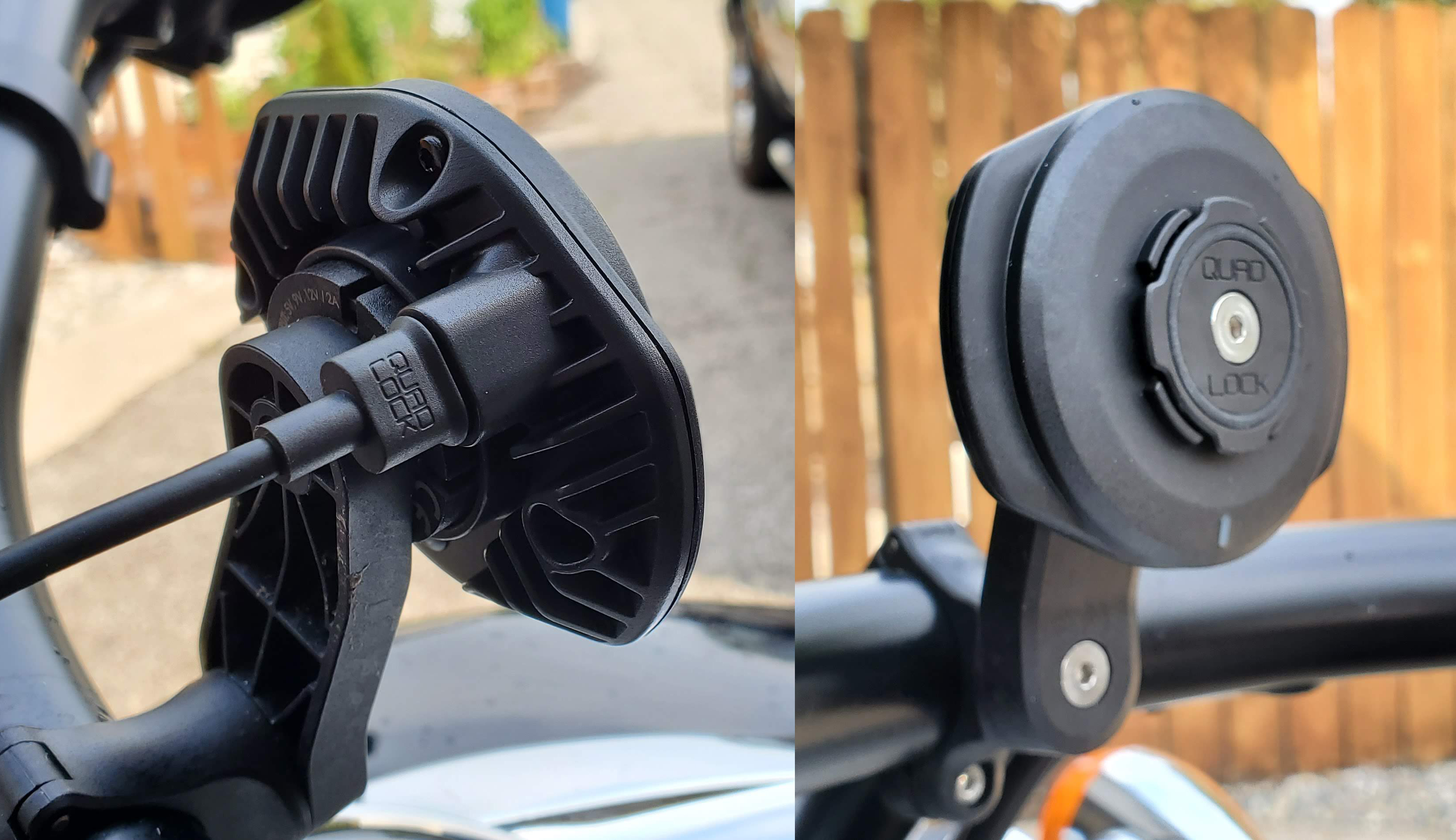 Review: Quad Lock Moto Mount Kit + Motorcycle Wireless Charging Head -  Scenic