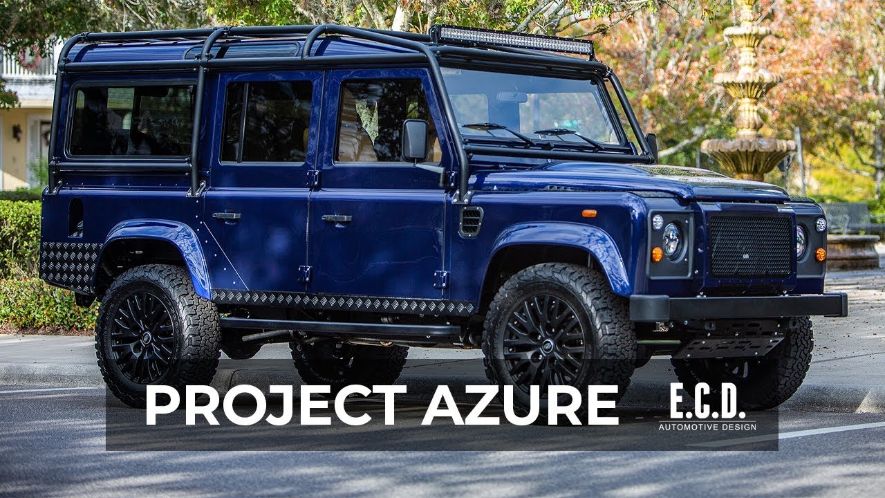 Mercedes Crystal Covelline Blue Custom Defender 110 Roars with LS3 V8 | Project Azure | D110