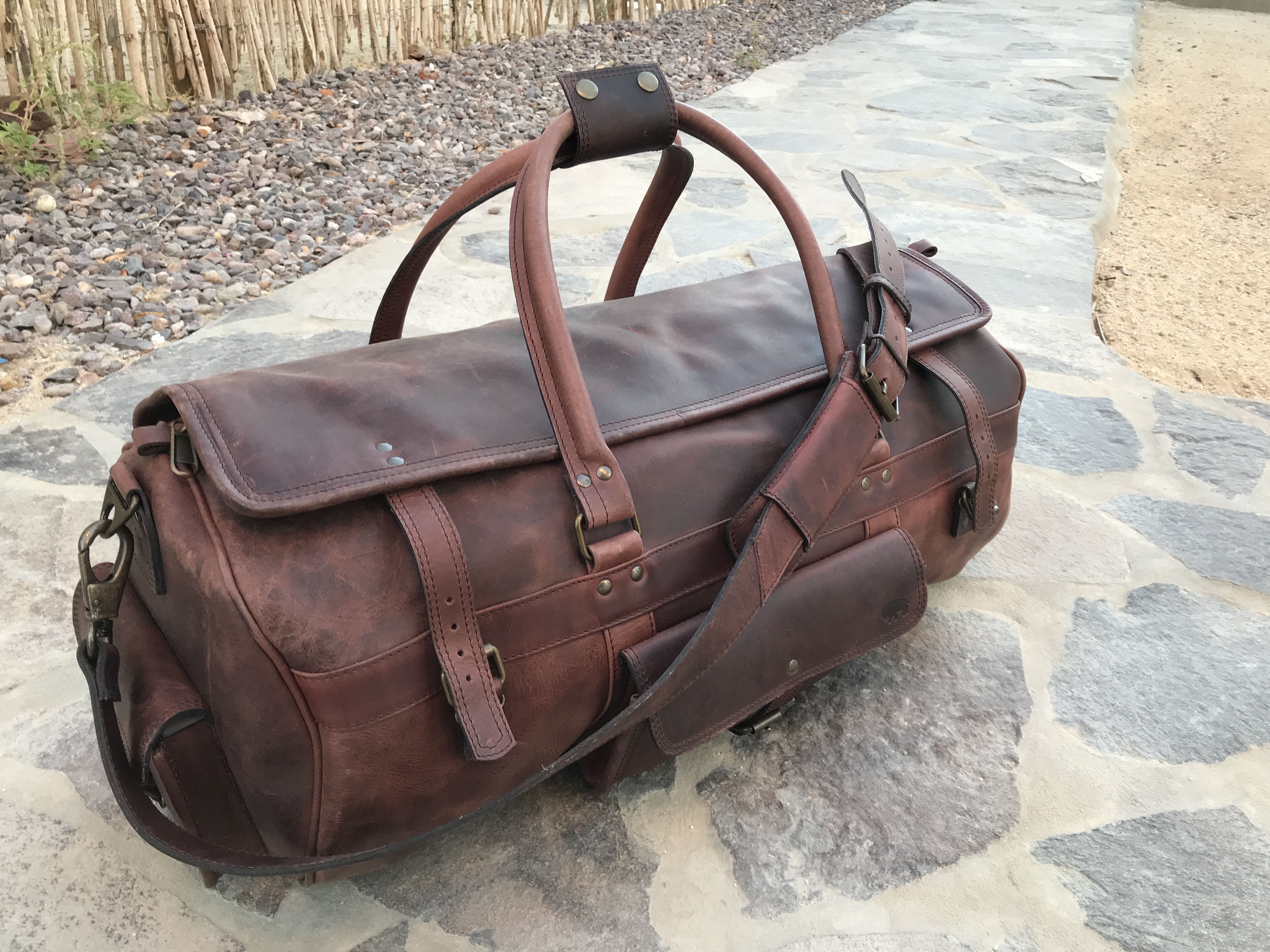 Colour:Black STILORD Large Vintage Duffle Travel Bag Dakota in Cabin Size/Handbag or Shoulder Bag/Genuine Leather/Buffalo